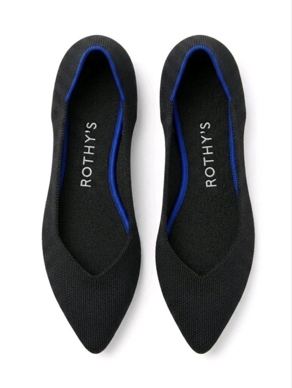 Rothy’s The Point II Womens 11.5 Black Knit Pointed Toe Flats Washable